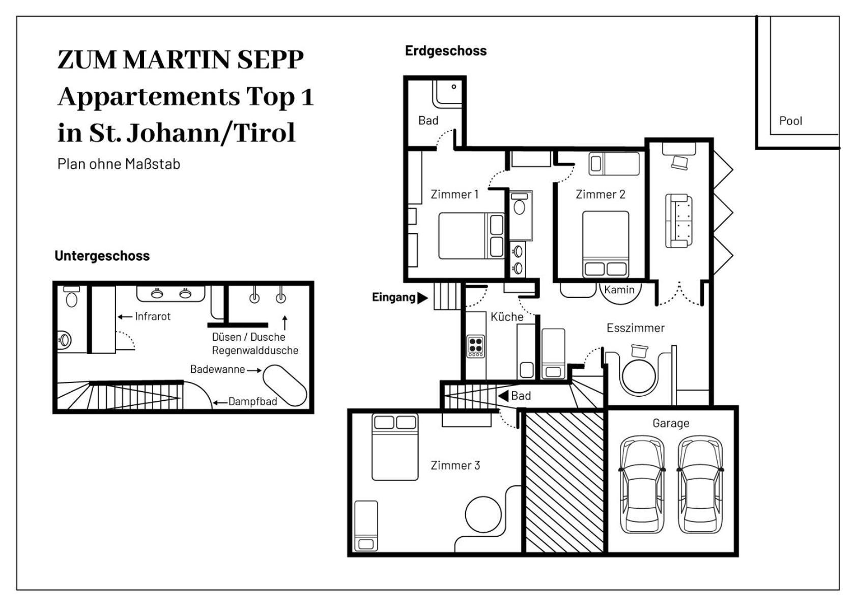 Zum Martin Sepp Appartements Im Martinshof Sankt Johann in Tirol Bagian luar foto